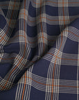Navy Double Weave Plaid Fabric 5067