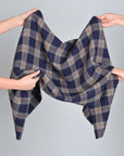 Navy Double Weave Plaid Fabric 5067