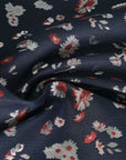 Navy Floral Jacquard Fabric 78483