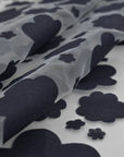 Navy Floral Organza Fabric 99765