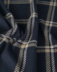Navy Plaid Coating Fabric 7556