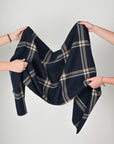 Navy Plaid Coating Fabric 7556