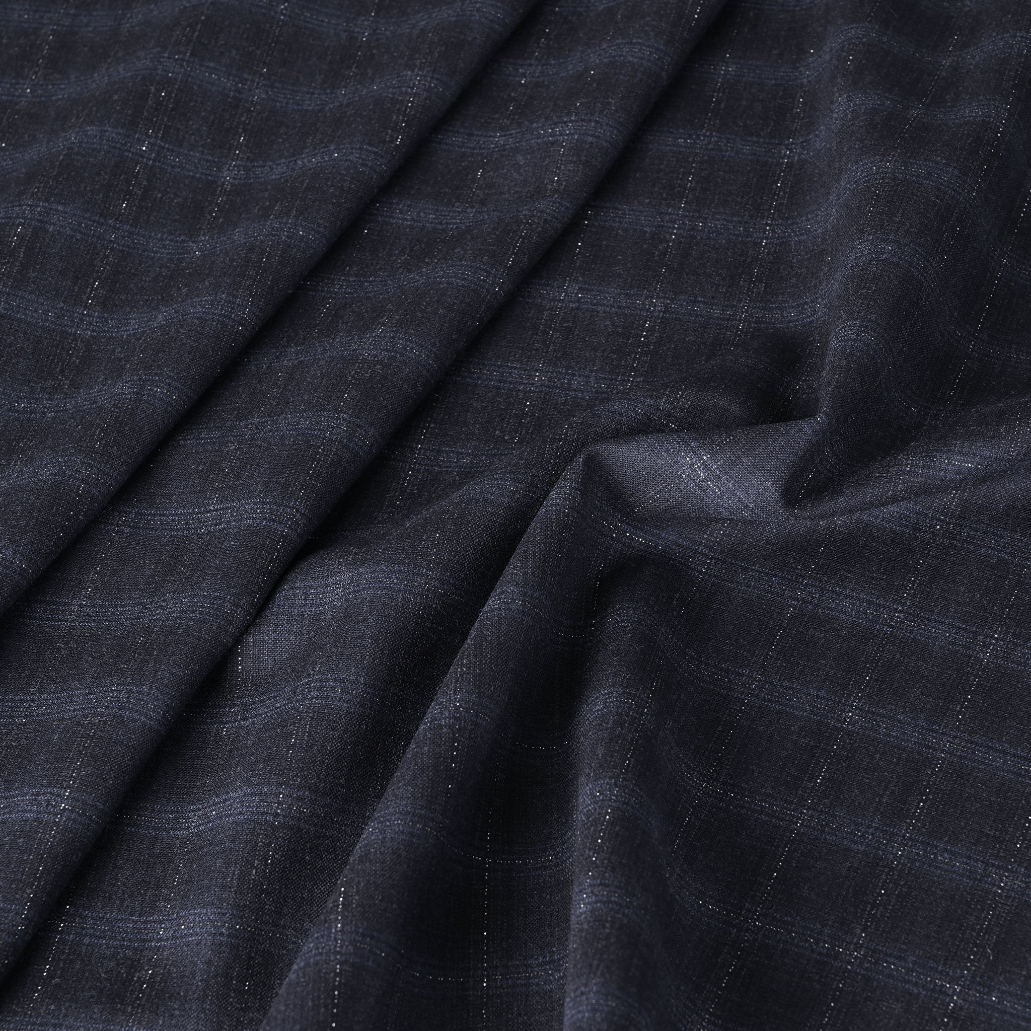 Navy Shiny Suiting Fabric 6357