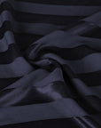 Navy Striped Satin Fabric 99373