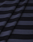 Navy Striped Satin Fabric 99373