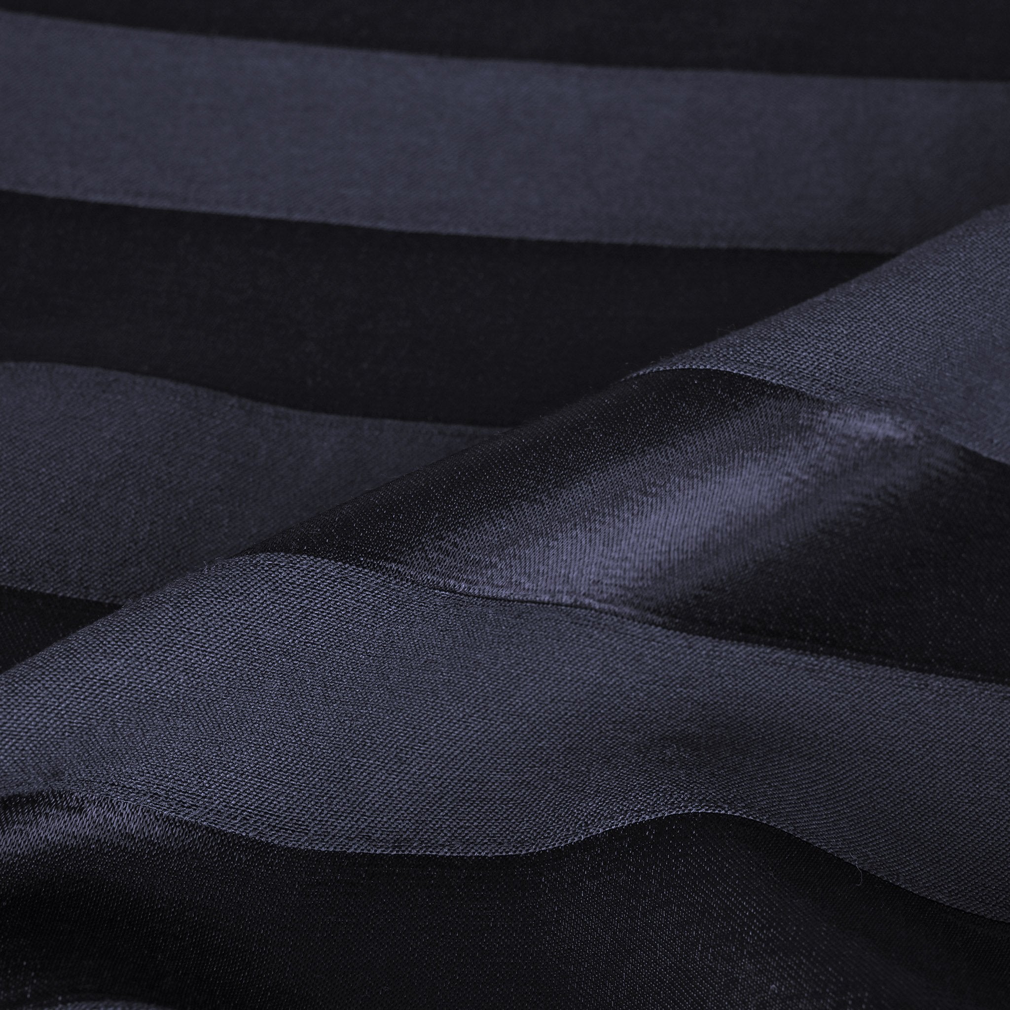 Navy Striped Satin Fabric 99373