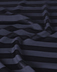 Navy Striped Satin Fabric 99373