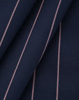 Navy Striped Suiting Fabric 3954