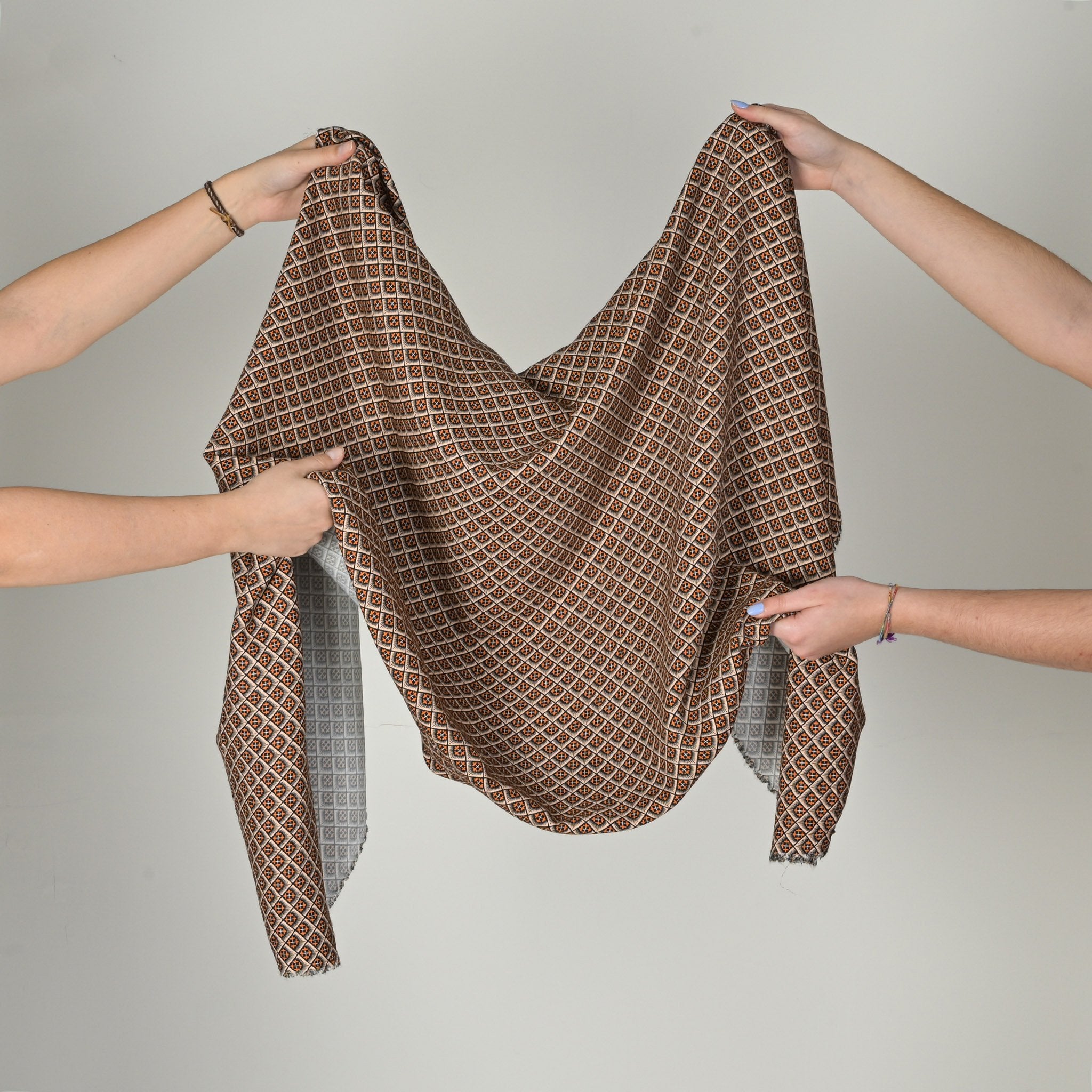 Orange Blouse Weight Print Fabric 5605