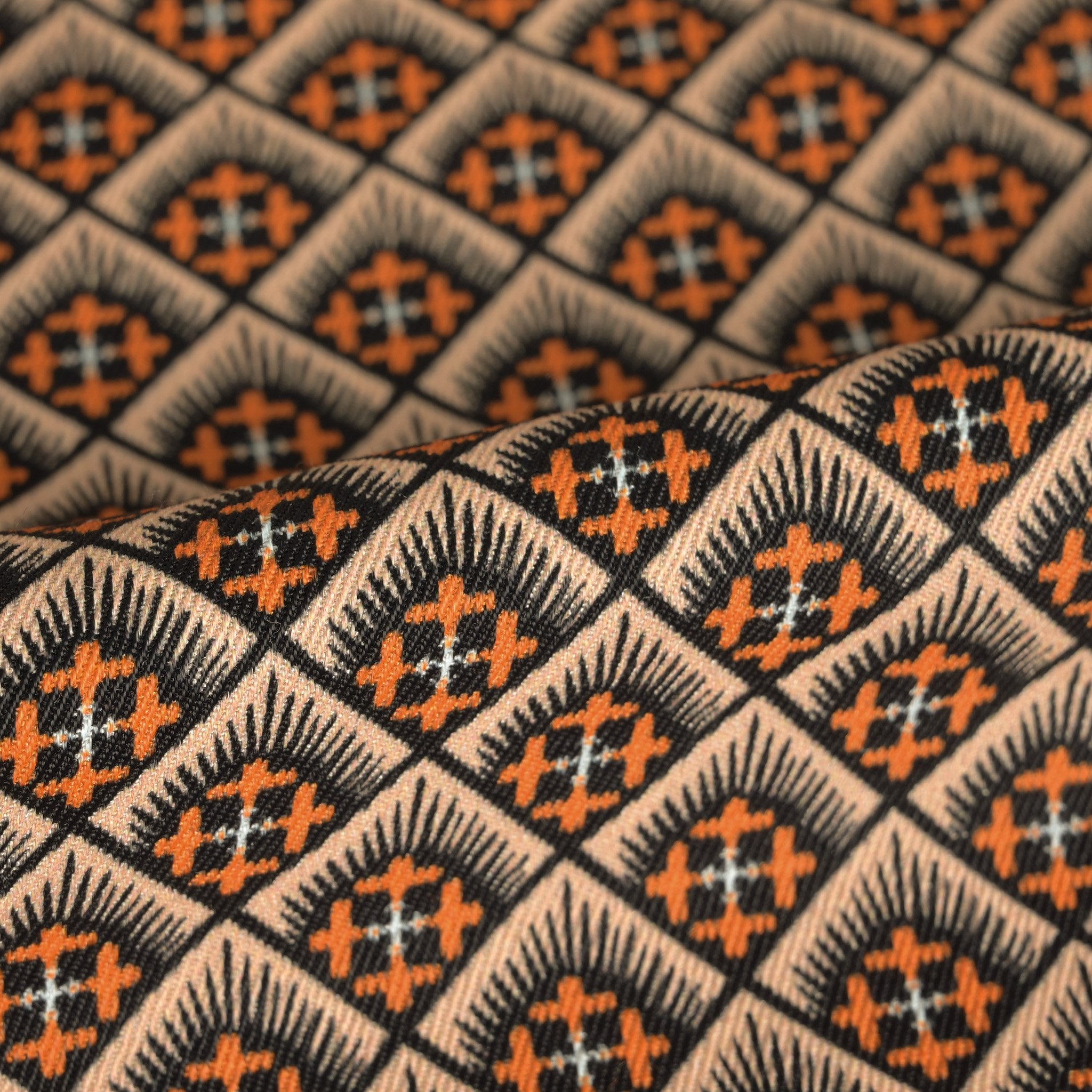 Orange Blouse Weight Print Fabric 5605