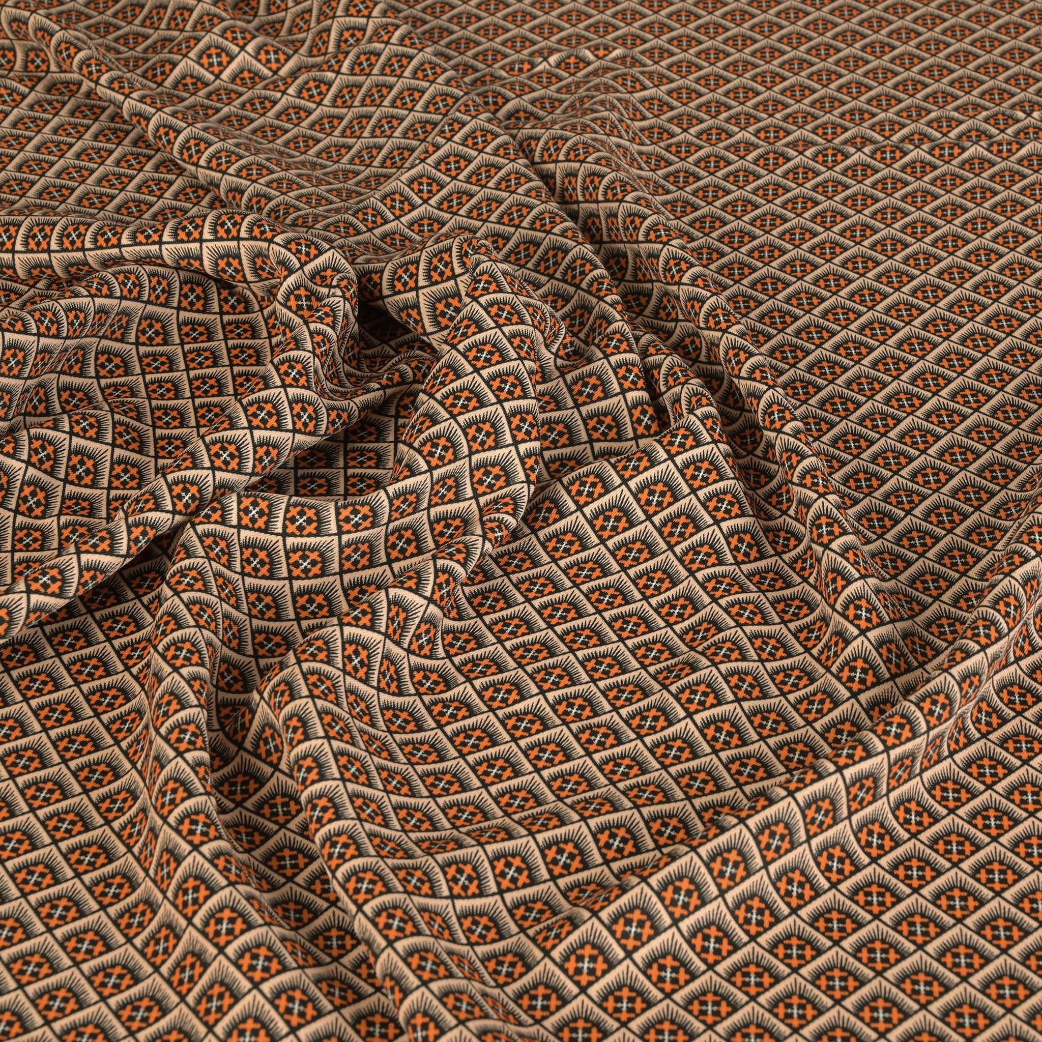 Orange Blouse Weight Print Fabric 5605