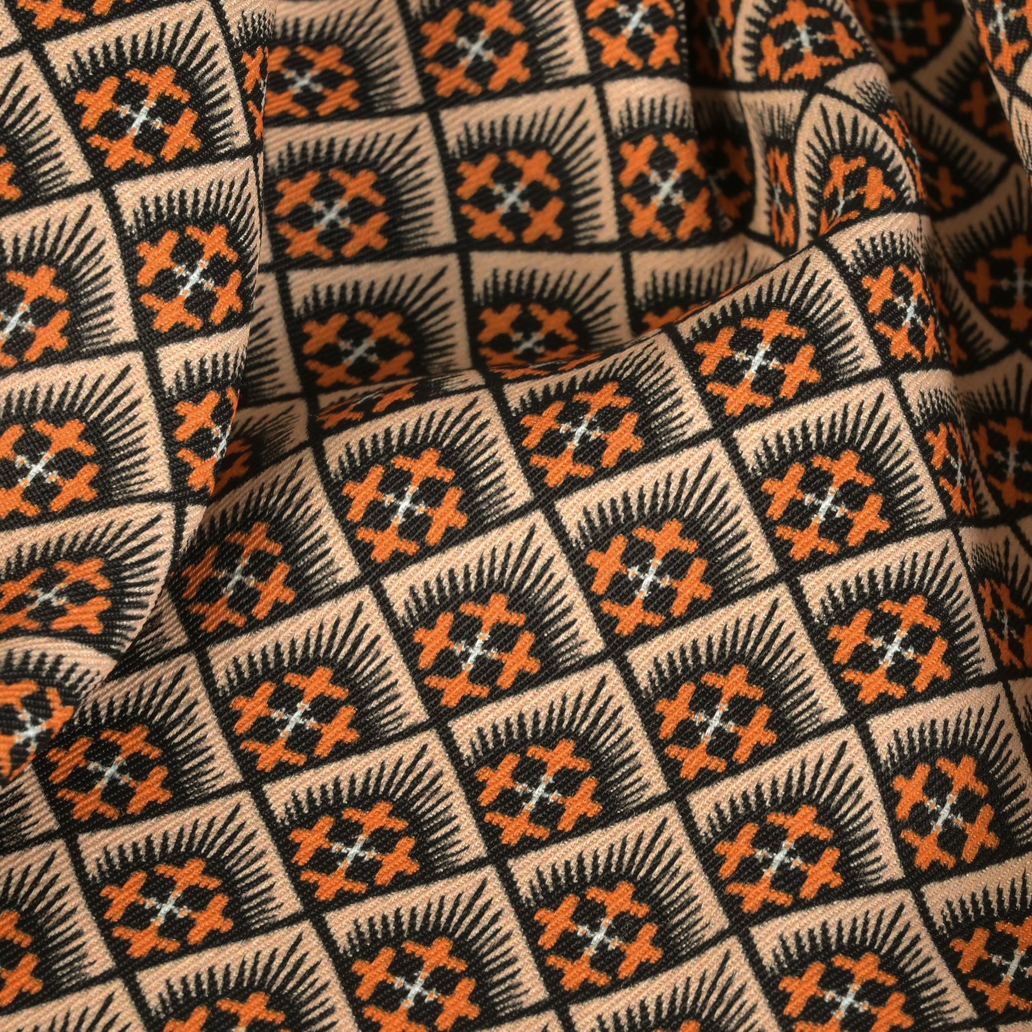 Orange Blouse Weight Print Fabric 5605
