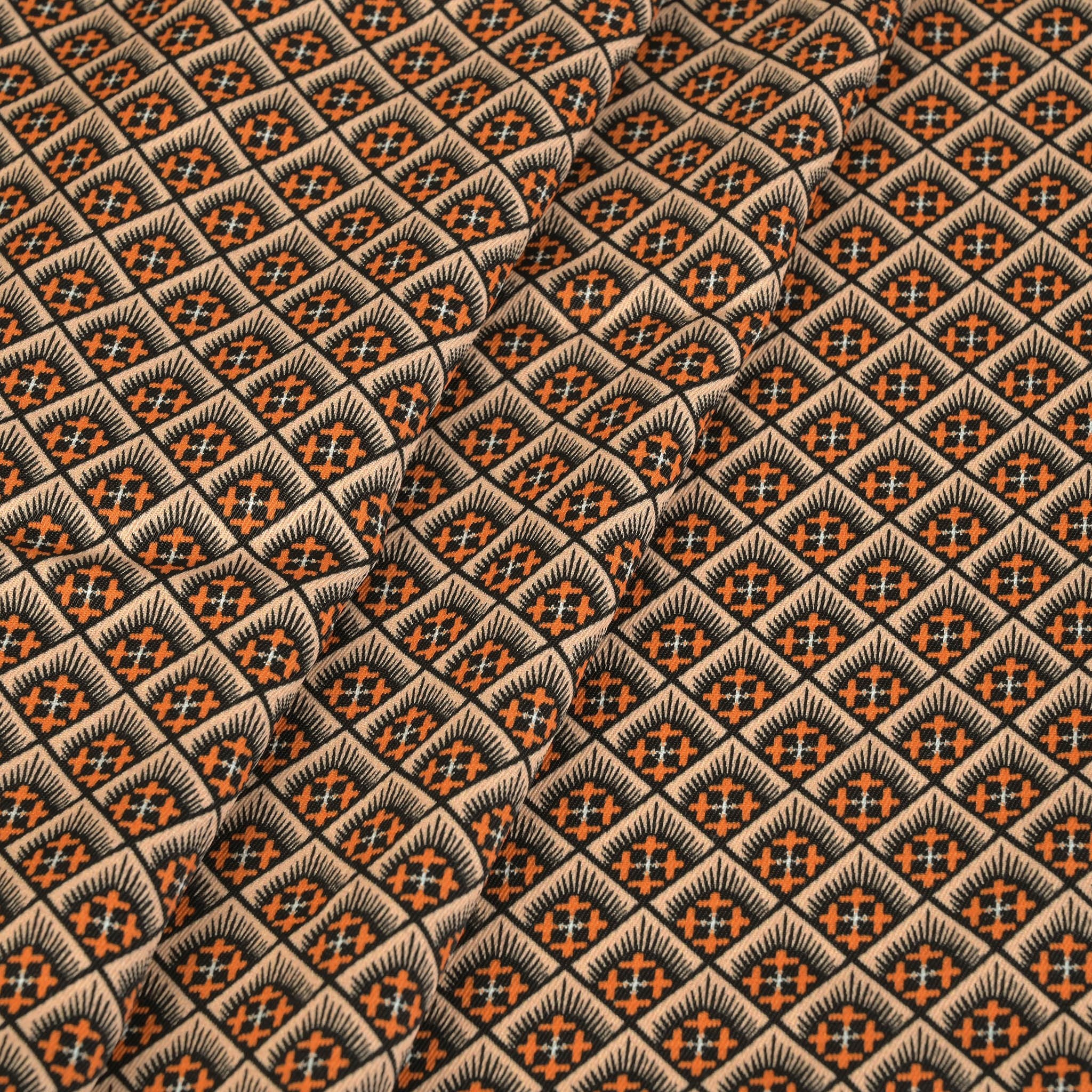 Orange Blouse Weight Print Fabric 5605