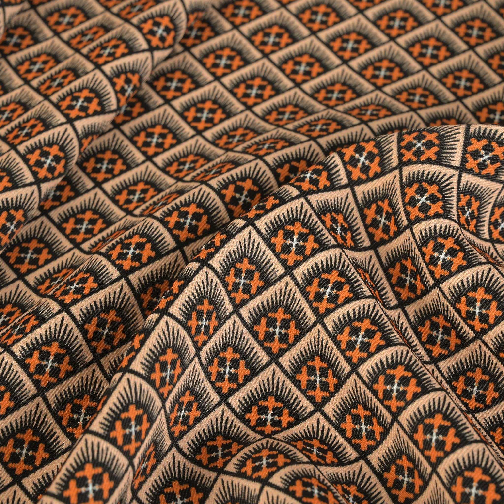 Orange Blouse Weight Print Fabric 5605