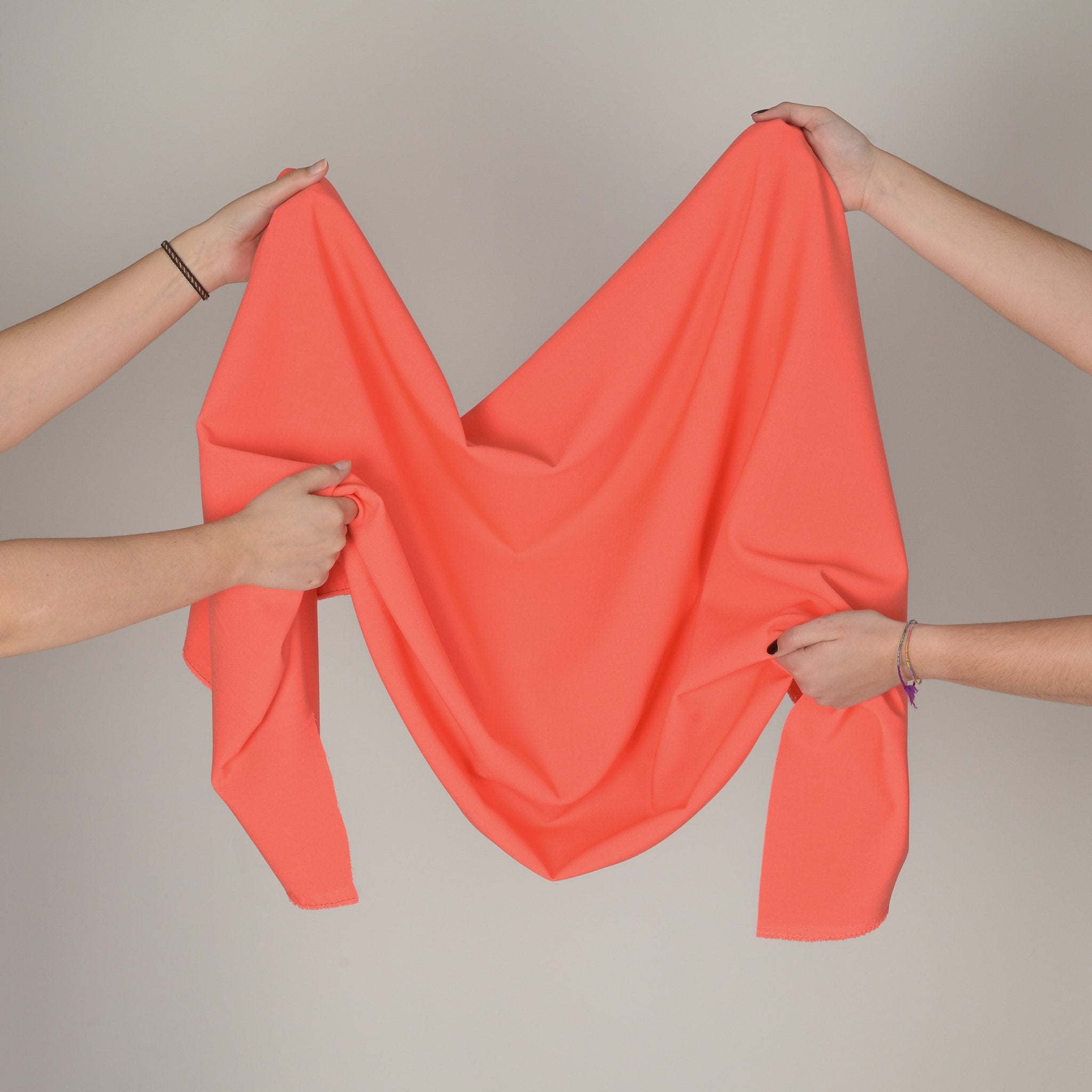 Orange Neon Double Weave Fabric 2545