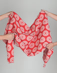 Red Floral Jacquard Fabric 95323