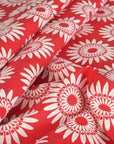 Red Floral Jacquard Fabric 95323