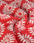 Red Floral Jacquard Fabric 95323