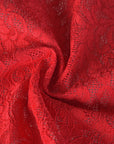 Red Floral Lace Fabric 77010