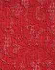 Red Floral Lace Fabric 77010