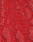 Red Floral Lace Fabric 77010