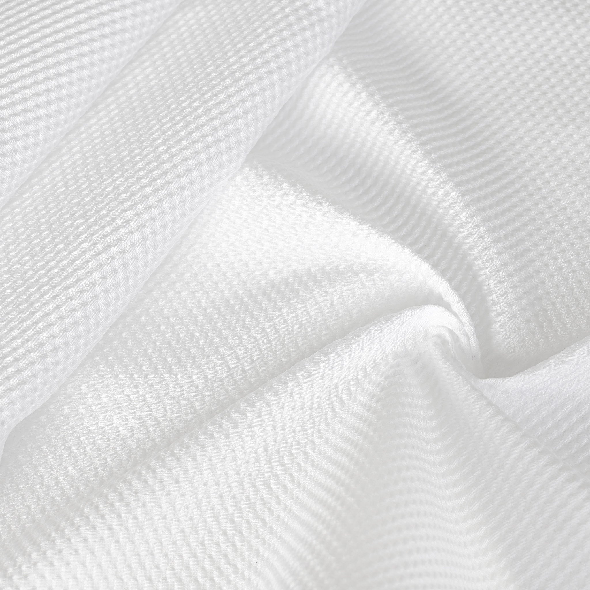 White Abstract Jacquard Fabric 97090