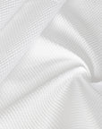 White Abstract Jacquard Fabric 97090