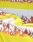 White Flame Print Jersey Fabric 6833