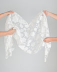 White Floral Organza Fabric 99762