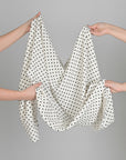 White Polka Dot Crepe Fabric 3475