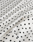 White Polka Dot Crepe Fabric 3475