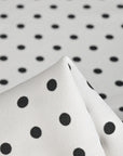 White Polka Dot Crepe Fabric 3475