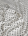 White Polka Dot Crepe Fabric 3475