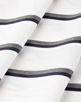 White Striped Shirting Fabric 3187