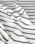 White Striped Shirting Fabric 3187