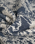 White and Blue Jacquard Fabric 2150