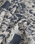 White and Blue Jacquard Fabric 2150