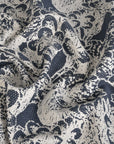 White and Blue Jacquard Fabric 2150