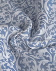 White and Blue Jacquard Fabric 96902