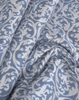 White and Blue Jacquard Fabric 96902