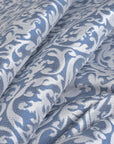 White and Blue Jacquard Fabric 96902