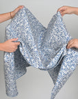 White and Blue Jacquard Fabric 96902