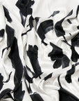 Viscose Satin Black/White Floral 48 - Fabrics4Fashion