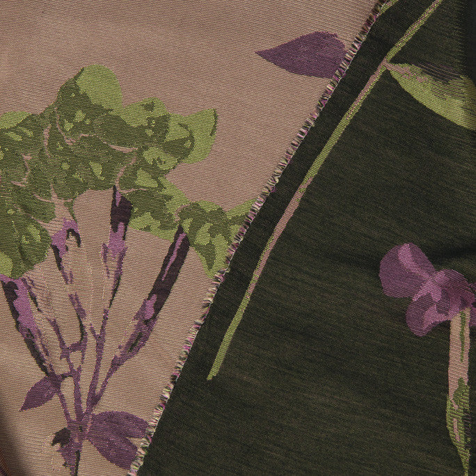 Black / Mauve Floral Jacquard 58 - Fabrics4Fashion
