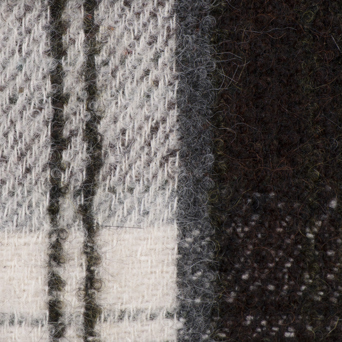 Green / Brown Check Coating fabric 192 - Fabrics4Fashion