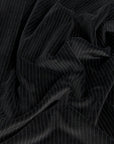 Black Pinstripe Stretch Velvet 116 - Fabrics4Fashion