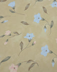 Beige Floral Print Crepe fabric