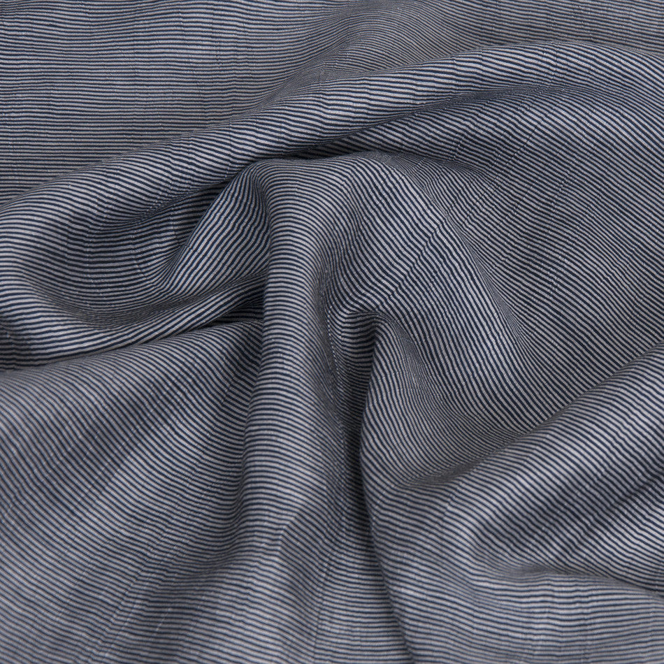 Blue Striped Blouseweight Fabric 1724 - Fabrics4Fashion