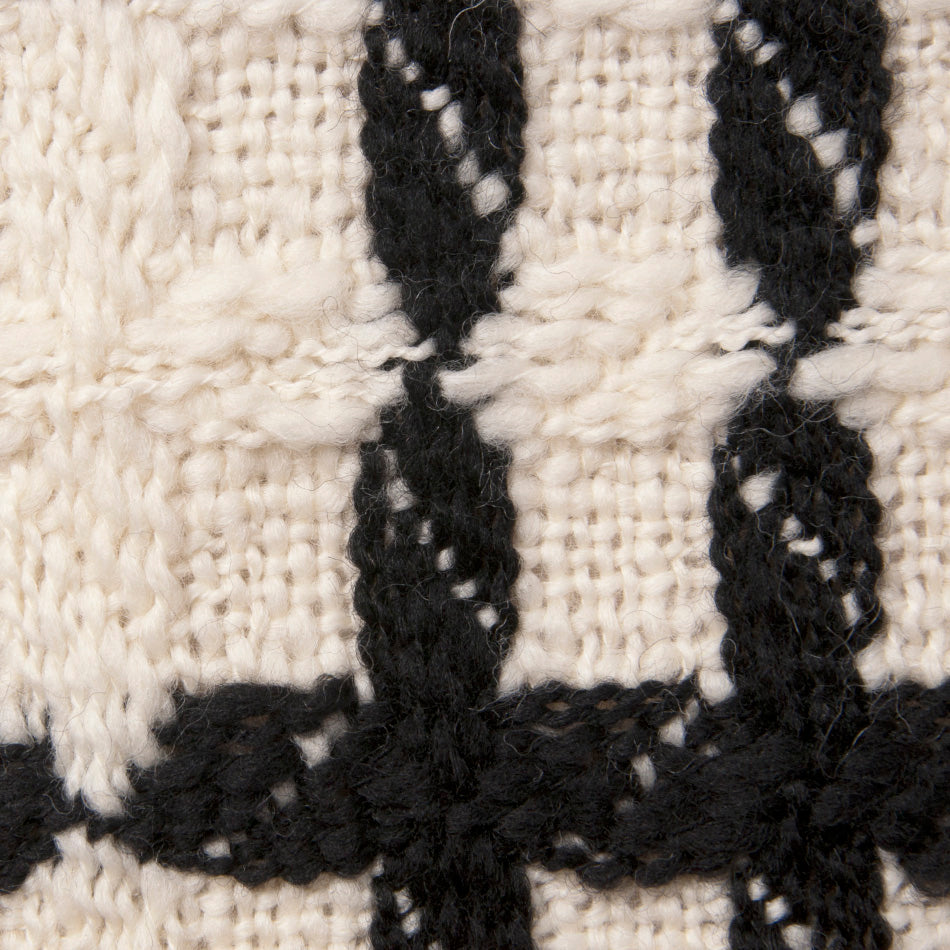 Ivory Black Check Coating Fabric 201 - Fabrics4Fashion