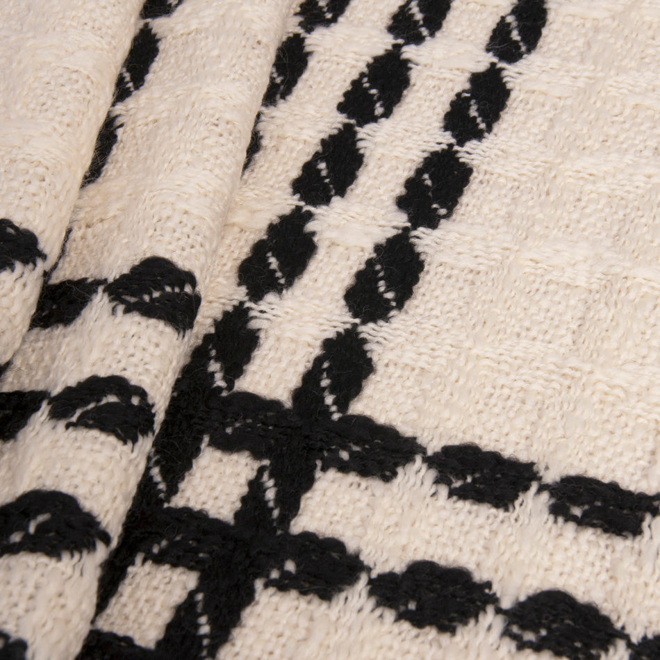 Ivory Black Check Coating Fabric 201 - Fabrics4Fashion